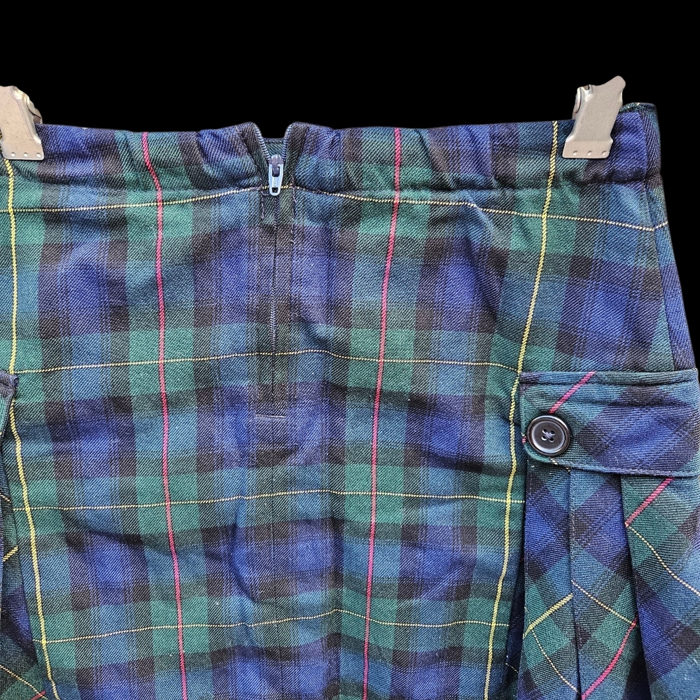Lands'End Plaid Mini Skirt with Button Detail Size 12 - Picture 9 of 15